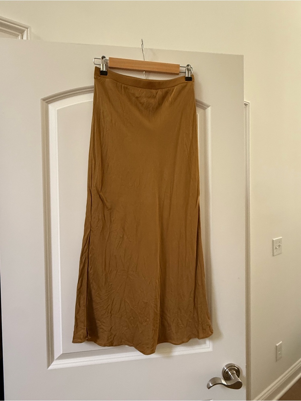 Unsubscribed Silk Midi Skirt Size 0 Golden Yellow Bias Cut Anthropologie